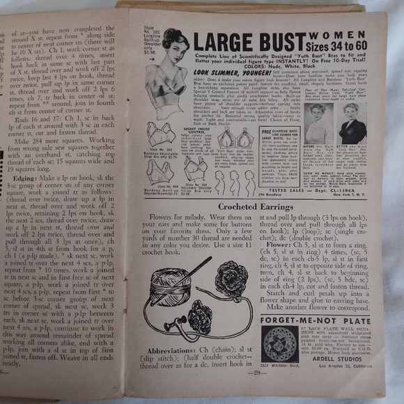 Vintage The Workbasket Magazine 1951 Patterns Recipes Ephemera Craft Crafting - Picture 8 of 11